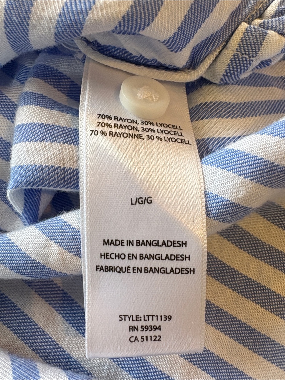beachlunchlounge Blue and White Striped Button-Front Shirt - Picture 3 of 4